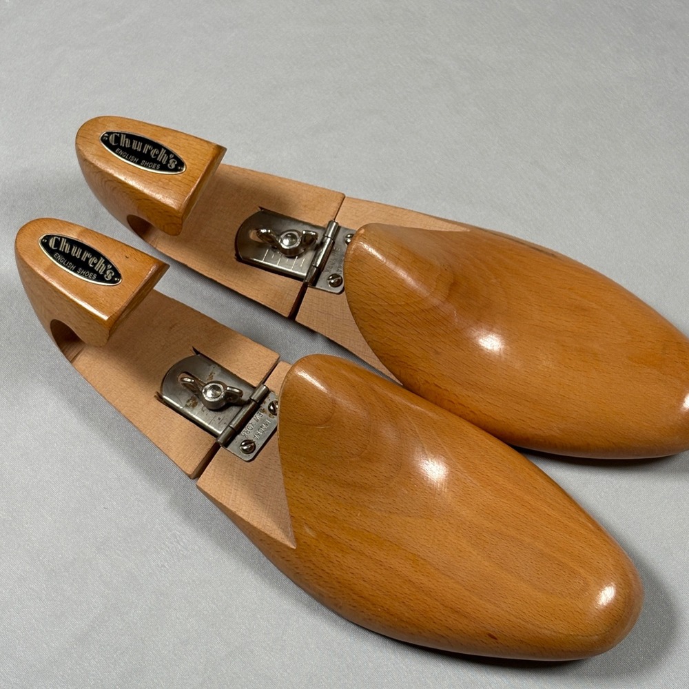 Church's Shoe Trees Mens 10 C Adjustable Wood Brown English Shoes Vintage